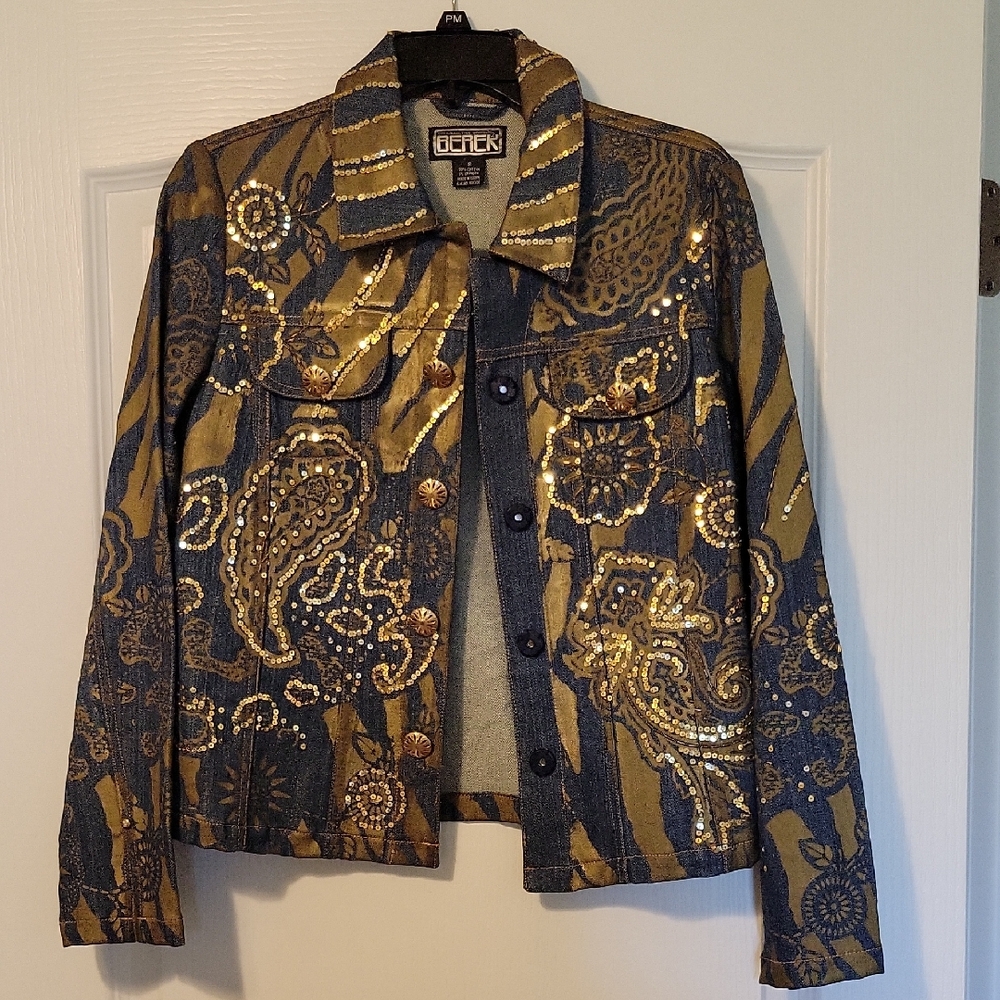 Berek Embelished Denim Jacket Size Small